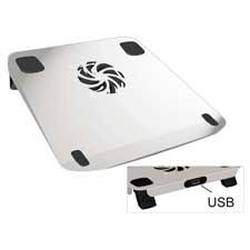 Kantek Products - Notebook Stand, w/USB Port/Cooling Fan, 12x10-1/4x1, AM - Sold as 1 EA - Portable laptop stand is angled to provide optimum and ergonomically correct viewing level for your notebook computer. Built-in cooling fan plugs