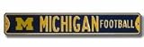 Steel Street Sign: MICHIGAN FOOTBALL with Logo