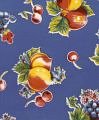 12 Yards of Pears & Apples Blue Vinyl Mexican Oilcloth Fabric from Dakat Studio Goods (Width 47 inches)