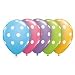 12 Polka DOT Latex Balloons Bright Festive Colors Party Blue, Green, Pink, Yellow, Lavender