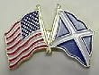 Scotland Cross & U.S. Lapel Pin