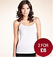 Scoop Neck Mesh Trim Stretch Vests