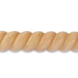 1-3/4 DIA X 96L. HALF-ROUND, Red Oak, Machine Carved Hard Wood Rope Molding, (Zakros Moulding)