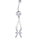 Crystalline Gem PISCES Zodiac Sign Dangle Belly Ring