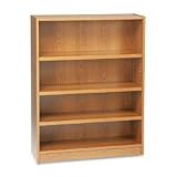 Basyx 3484TM Heavy-Duty Signature Series Bookcase, 4-Shelf, 36w x 48h, Medium Oak