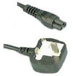 2m C5 mains lead cable, fused at 5 amps