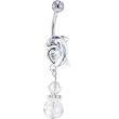 Dolphin Bead Dangle Translucent Belly Ring