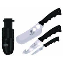 Click here to buy Smith and Wesson SWCAMP Campfire Set with Cleaver, Guthook and Campknife.