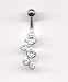 Bubbles Navel Bar in Crystal