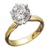 14K gold Moissanite 6 prong solitare