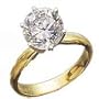 14K yellow gold cubic zirconia 6 prong solitaire