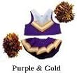 Purple & Gold Cheer Outfit fits 7"-8" Stuffed Animals like WebkinzL'il Kinz, Beanie Babies and Teenie Teddies