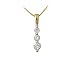 .50CTW Three Stone Diamond Drop Pendant 14K Yellow Gold