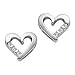 Certified, 10kt. White Gold, 1/10 ct. tw. Diamond Heart Earrings