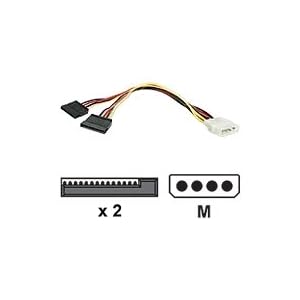 StarTech.com LP4 to 2 SATA Internal Power Splitter Cable