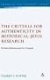 Criteria for Authenticity in Historical-Jesus Research (Library Of New Testament Studies)