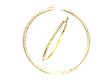 14k Tricolor Large Diamond Cut Hoop Earrings
