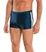 Speedo Men's Fashion Xtra Life Lycra Solid Striped Shoreline Square Leg Swimsuit, Nav...