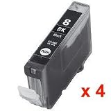 4 X CLI-8BK Black Compatible Printer Ink Cartridges for Canon Pixma ip6700D - Latest Chip installed. Ready to Use. - Izzibuyer