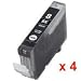 4 X CLI-8BK Black Compatible Printer Ink Cartridges for Canon Pixma ip6600D - Latest Chip installed. Ready to Use. - Izzibuyer