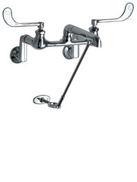 Chicago Faucets 814-VBCP Wall Mount Flushing Rim Sink Faucet, Chrome