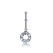 Aquamarine and Diamond Drop Circle of Life Pendant in White Gold