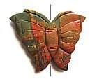 Rainbow picasso jasper butterfly pendant (55x70mm)