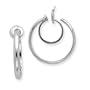 14K White Rhodium Non-pierced Hoop Earrings