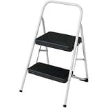 Cosco Two-Step Folding Step Stool, 225-lb., 17 3/8w x 18d x 28 1/8h, Platinum (11-135CLGG1)
