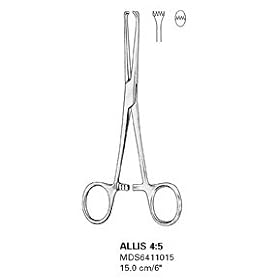 [Itm] 5:6 Teeth, 9 1/2", 24 cm [Acsry To]: Intestinal Forceps, Allis - 5:6 Teeth, 9 1/2", 24 cm