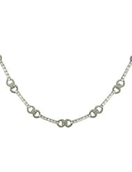 Round Satin Circle Link Diamond Necklace 5.37cttw