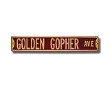 MINNESOTA GOLDEN GOPHERS GOLDEN GOPHER AVE AUTHENTIC METAL STREET SIGN (6 X 36)