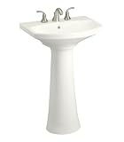 Kohler K-2362-4-0 Cimarron pedestal lavatory with 4 centers, White