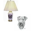 Porcelain Lamp with Airedale