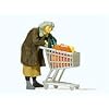 Preiser 29095 H0 Obdachlose mit Einkaufswagen