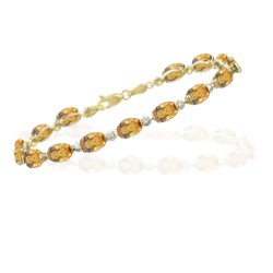0.03 Cts Diamond and 10.88 Cts Citrine Bracelet in 14K Yellow Gold by mycitrinejewelry