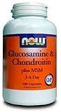 NOW Foods Glucosamine & Chondroitin + MSM, 180 caps( Four Pack)