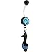 Solar Blue Gem SANDAL STILETTO High Heel Dangle Belly Ring