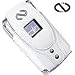 Naz (Alpine White) Motorola V3 Razr With Swivel Belt Clip - Matching Keyring / Moneyclip - Boa Series + 12V Car Charger - By PCMicroStore Image