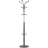 Cortesi Home Walnut Wood Centi Coat Rack with Black Marble Base