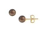 Akoya Cultured Pearl Stud Earrings : 14K Yellow Gold 6 MM