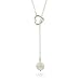 Pearl Drop Sterling Silver Heart Lariat