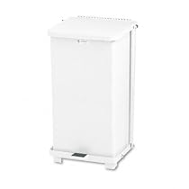 Defenders Non Magnetic Stainless Steel Step Can For Infectious Waste, White Powder Coated Finish (UNIST12EPLWH) Category: Medical Trash Cans