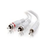 100ft One 3.5mm Stereo Male to Two RCA Stereo Male Audio Y-Cable - White