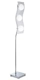 Floor lamp in polished chrome & white glass shade – Houseoflights