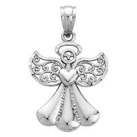 14kt. White Gold, Angel Charm by Fred Meyer Jewelers