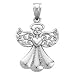Filigree Angel Charm in 14K White Gold