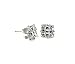 10 MM INVISIBLE CUT SQUARE CZ STERLING SILVER STUD EARRINGS (CLEAR CZ) - .925.