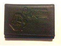 Cleveland Indians Black Leather Embossed Trifold Wallet