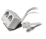 Recoton T30WHITE Modular Duplex Extension Cord, 4 Conductor, White (25 feet)